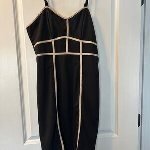 Elegant Black and Cream Dress